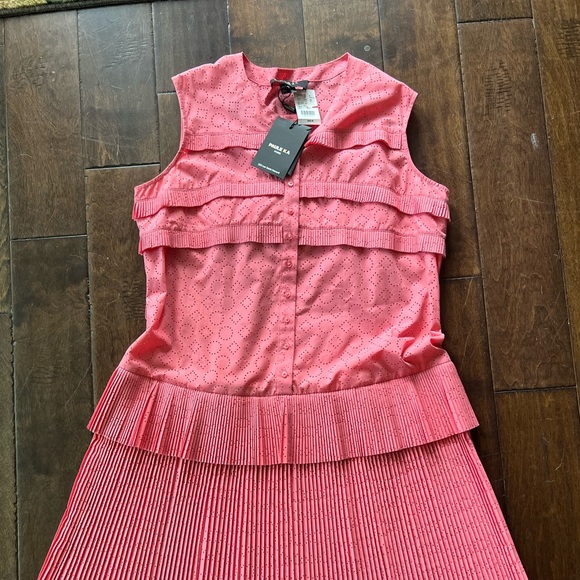 NWT Gorgeous Paule KA crewneck mid length designer pleated dress - Picture 2 of 15